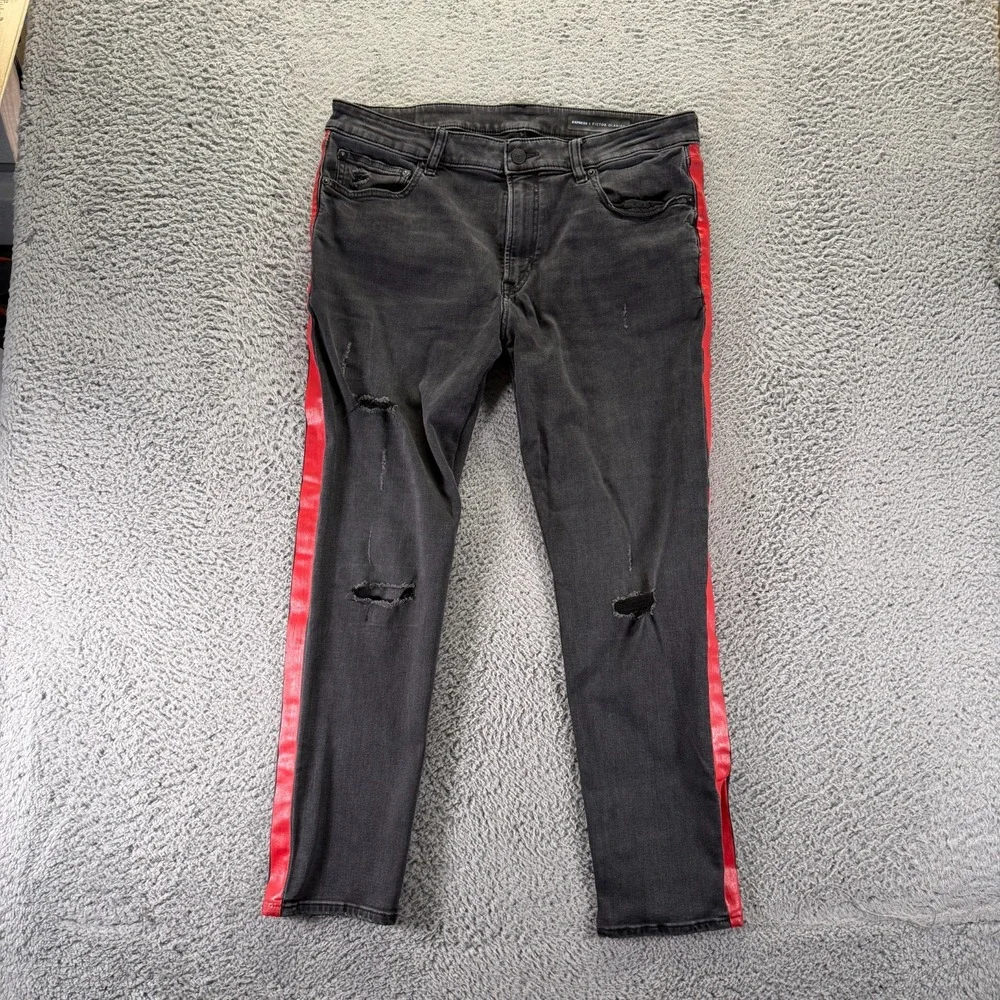 Express x Victor Oladipo Hyper Jeans Men 36x30 Black Denim Straight Slim Stretch